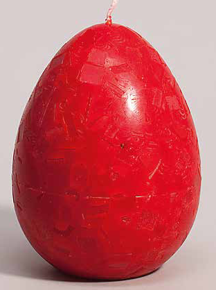 Kerze Ei groß rot